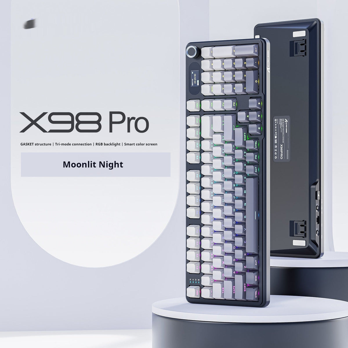 Three-mode RGB Wireless Bluetooth Side Engraving With Knob Game Mechanical Keyboard