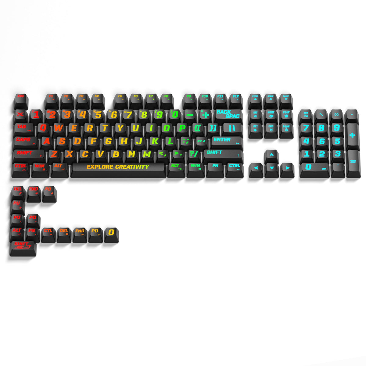 XVX IMD Spider Web Shine-Through OEM Profile 118-Key Keycap Set