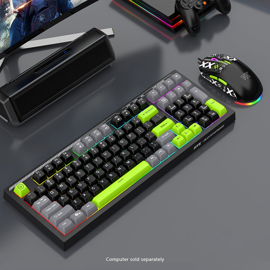 Wired Gaming Keyboard & Mouse Combo – 98-Key RGB