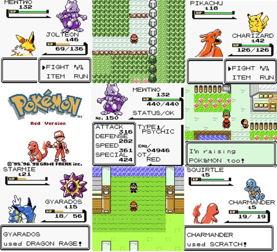 Pokemon Red Version Full Color GBC ROM Hack Video Game Gameboy Color