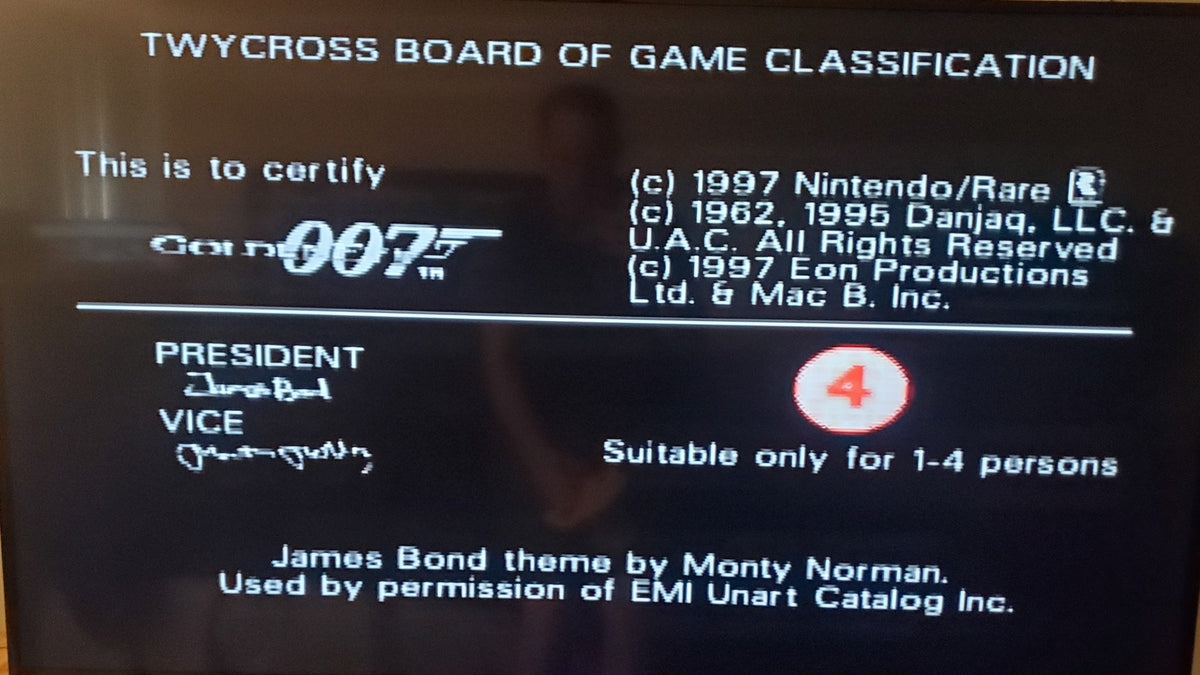 Goldeneye 007 N64 Nintendo 64 Video Game Cartridge 1997 (Reproduction)