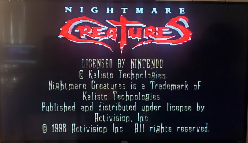 Nightmare Creatures N64 Nintendo 64 Video Game Cartridge 1997