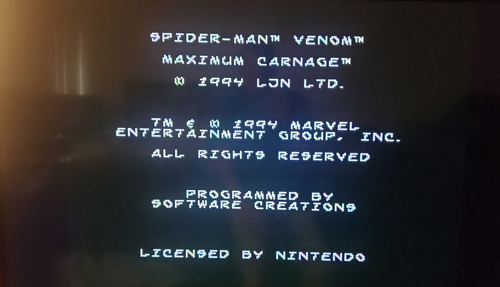 Spider-Man and Venom Maximum Carnage — Super Nintendo (Reproduction)