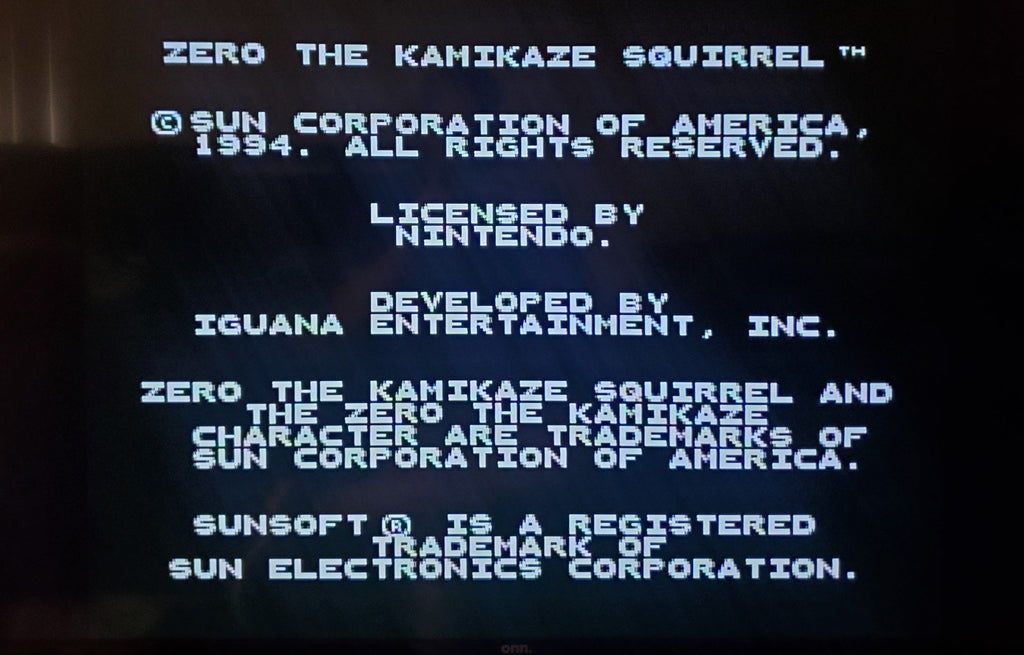 Zero the Kamikaze Squirrel — Super Nintendo (Reproduction)
