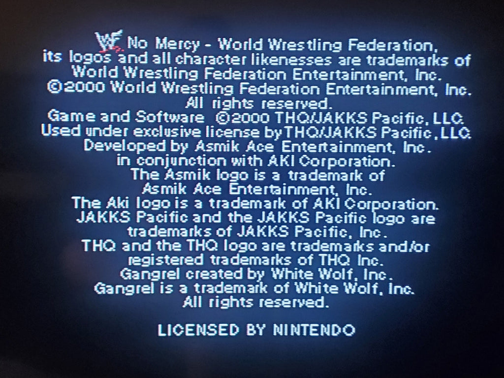 WWF No Mercy — Nintendo 64 (Reproduction)