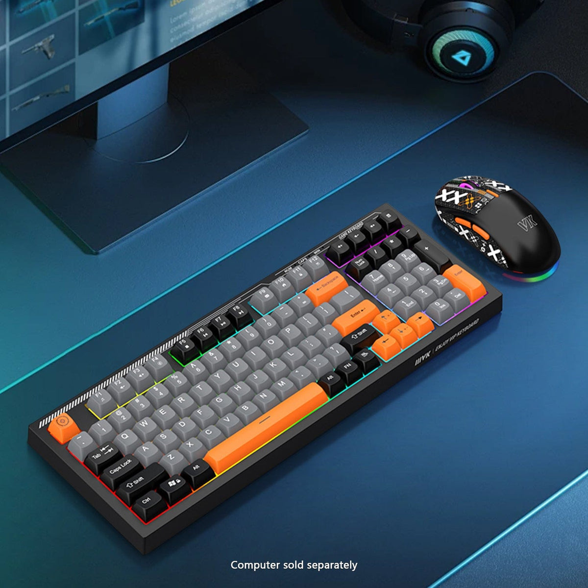 Wired Gaming Keyboard & Mouse Combo – 98-Key RGB