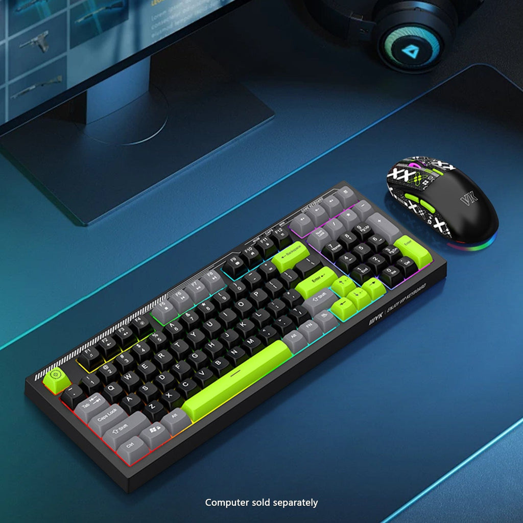 Wired Gaming Keyboard & Mouse Combo – 98-Key RGB