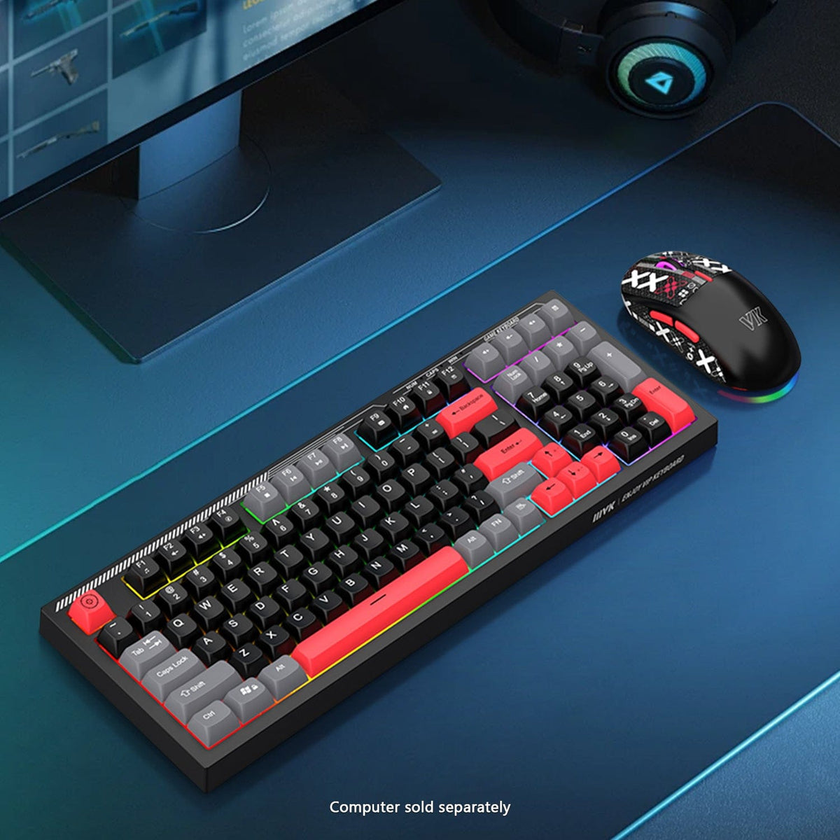 Wired Gaming Keyboard & Mouse Combo – 98-Key RGB