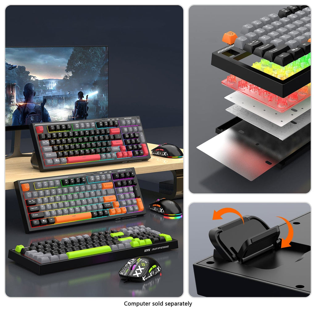 Wired Gaming Keyboard & Mouse Combo – 98-Key RGB