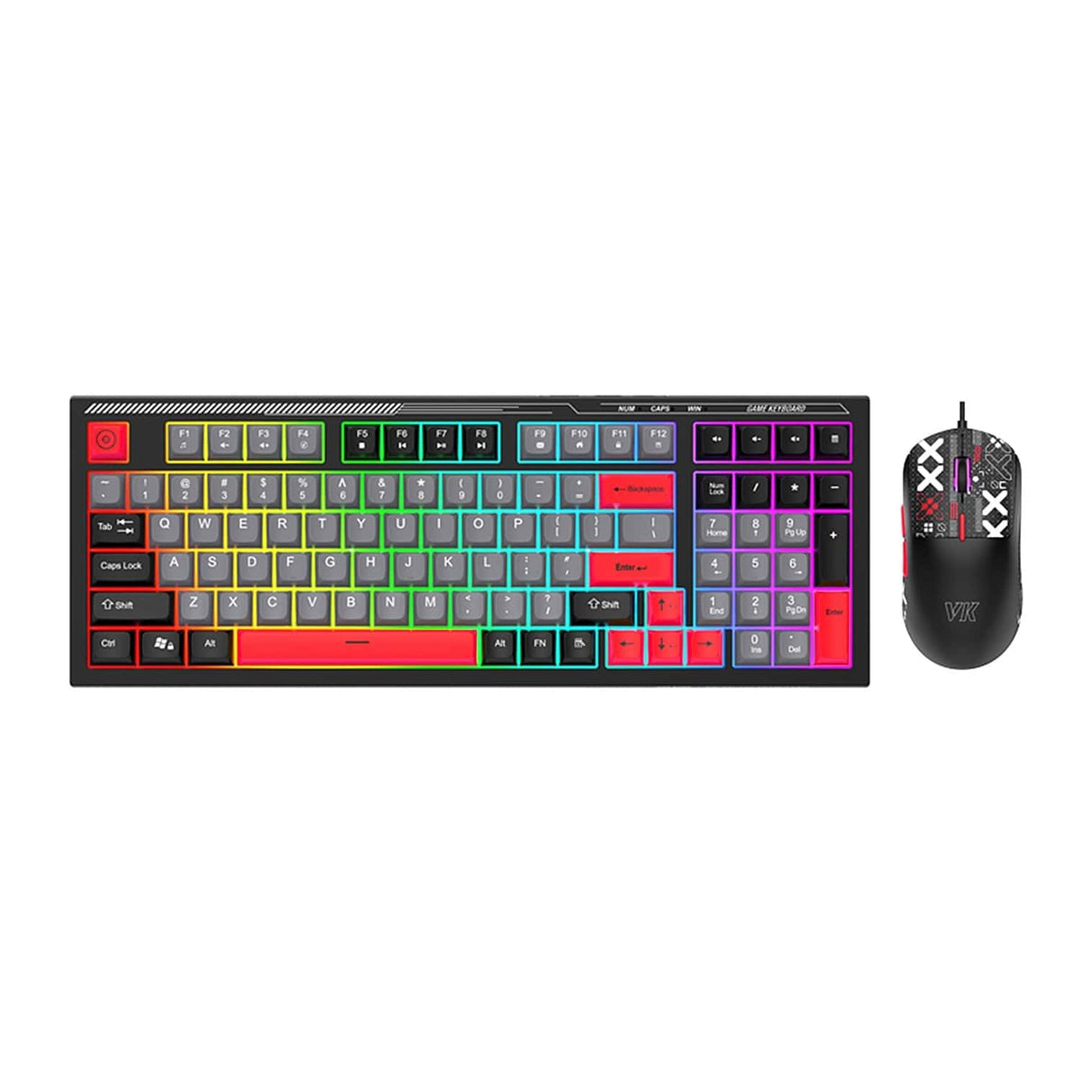 Wired Gaming Keyboard & Mouse Combo – 98-Key RGB