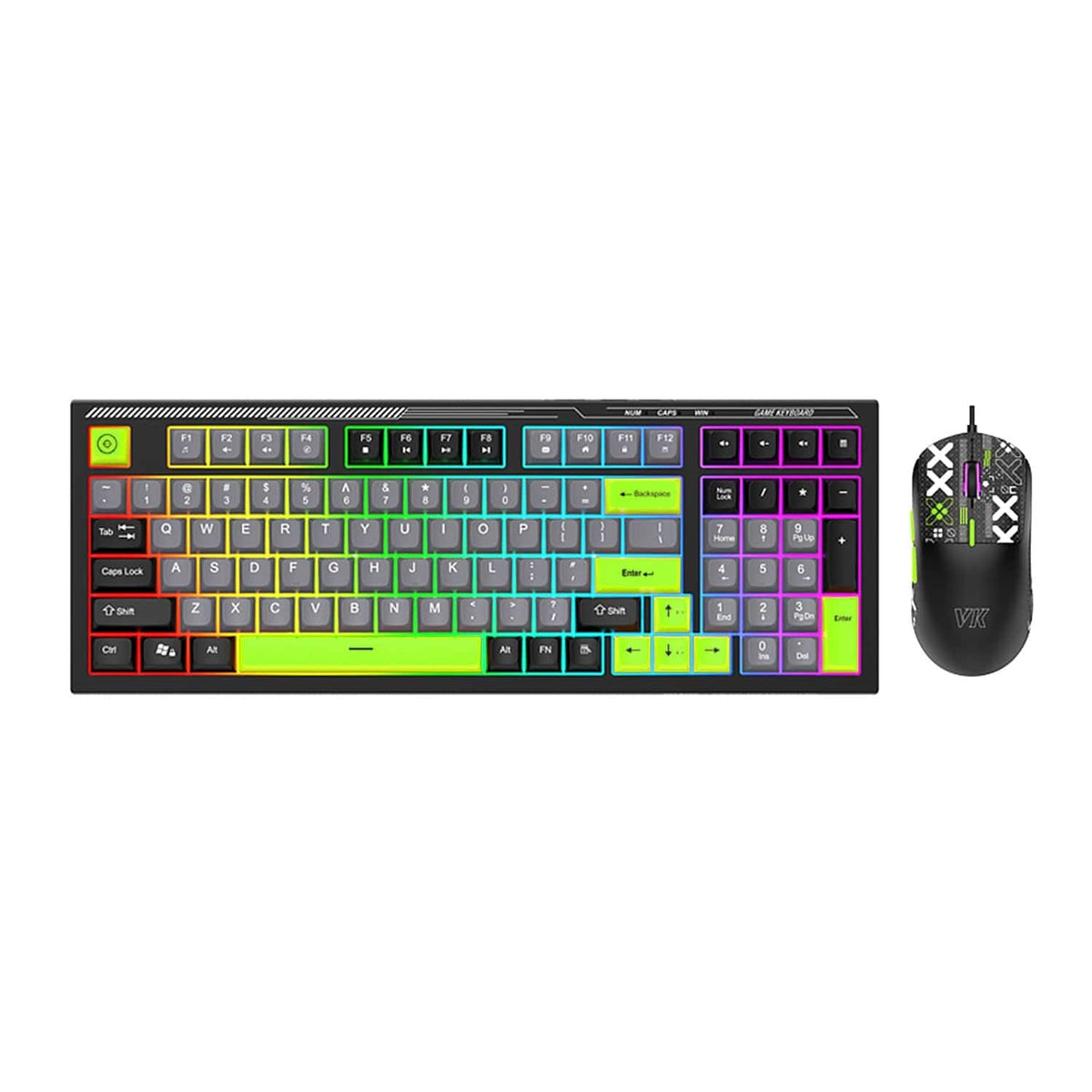 Wired Gaming Keyboard & Mouse Combo – 98-Key RGB