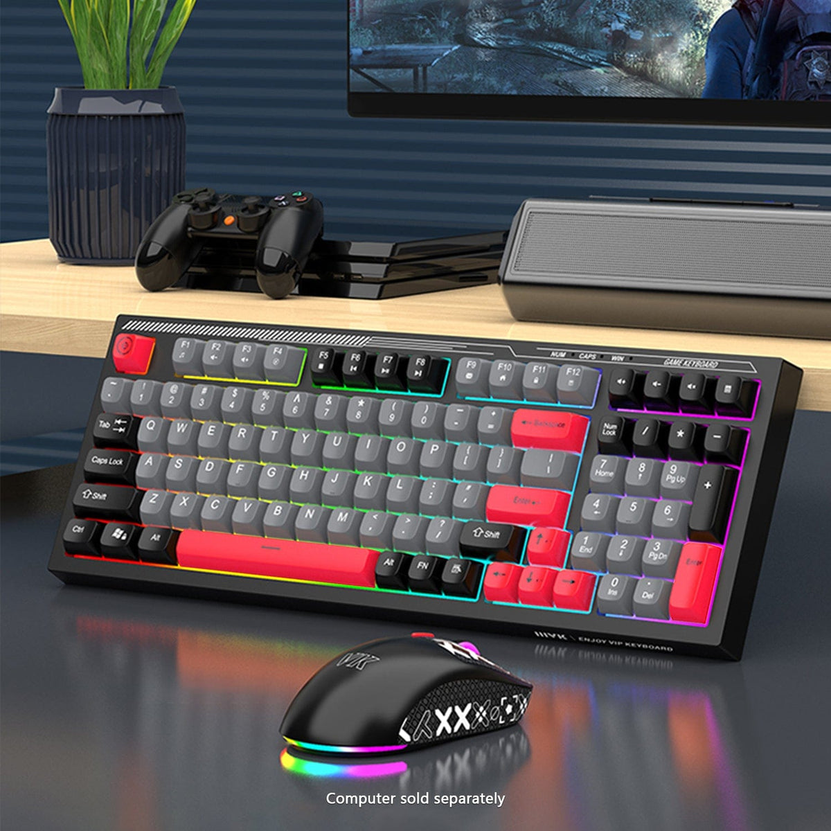 Wired Gaming Keyboard & Mouse Combo – 98-Key RGB