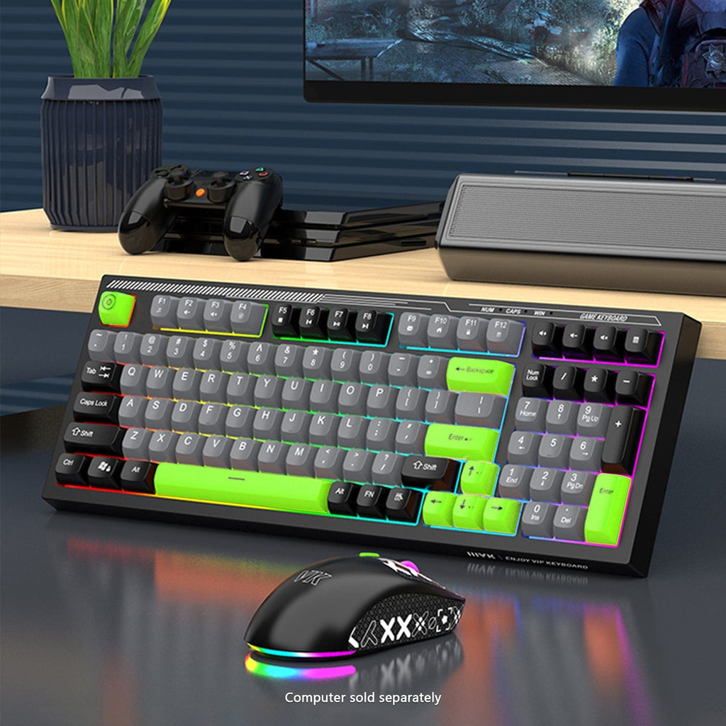 Wired Gaming Keyboard & Mouse Combo – 98-Key RGB