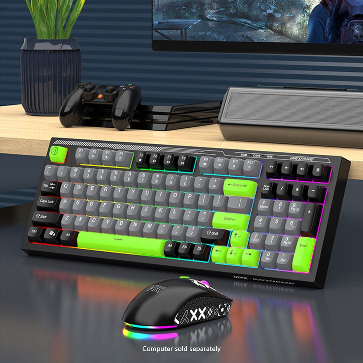 Wired Gaming Keyboard & Mouse Combo – 98-Key RGB