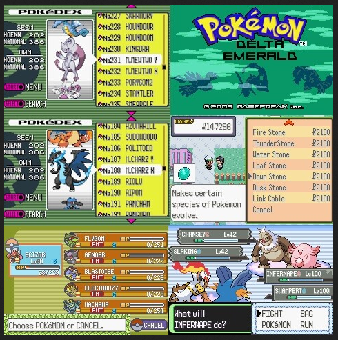 Pokemon Delta Emerald GBA ROM Hack Video Game Boy Advance