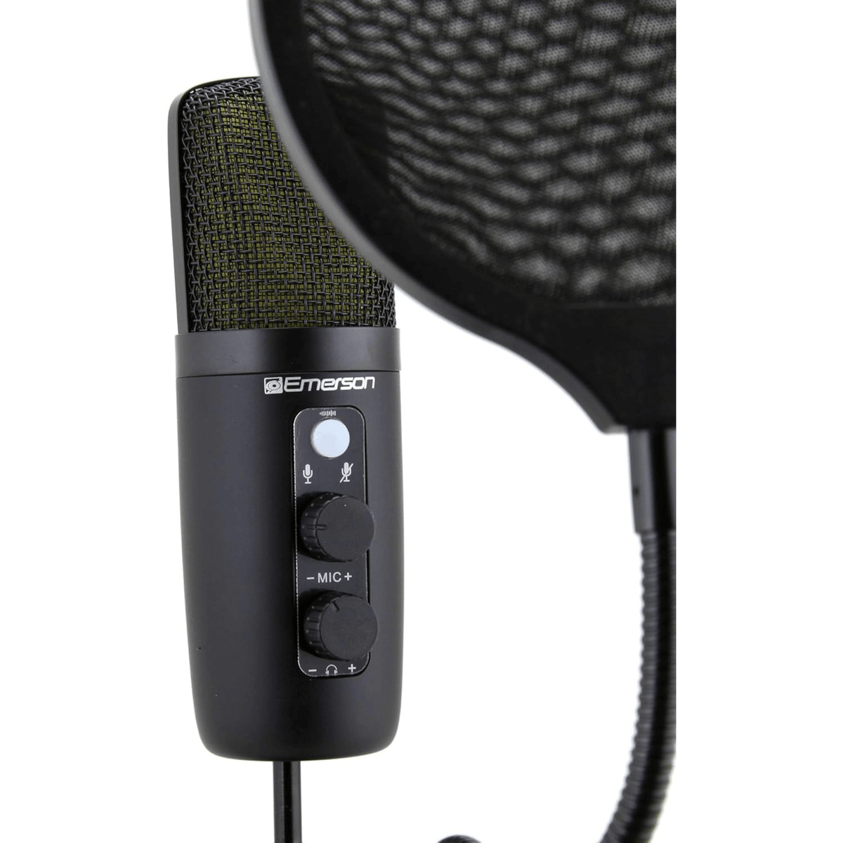 Emerson USB Gaming and Streaming Condenser Microphone with LED Lighting