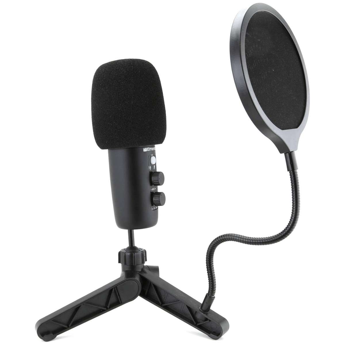Emerson USB Gaming and Streaming Condenser Microphone with LED Lighting