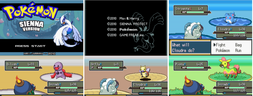 Pokemon Sienna GBA ROM Hack Video Game Custom Gameboy Advance