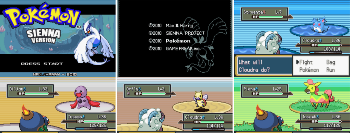 Pokemon Sienna GBA ROM Hack Video Game Custom Gameboy Advance