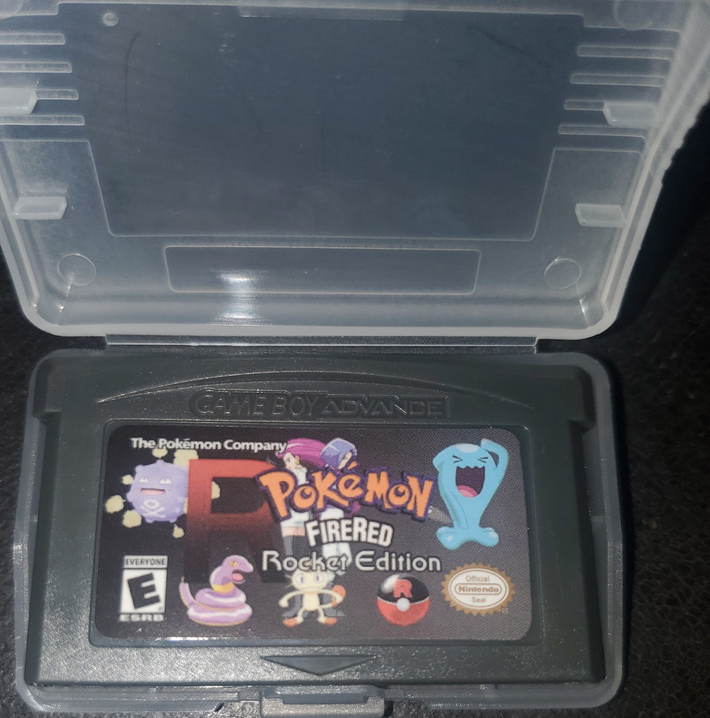 Pokemon FireRed Rocket GBA ROM Hack Video Game Cartridge Custom