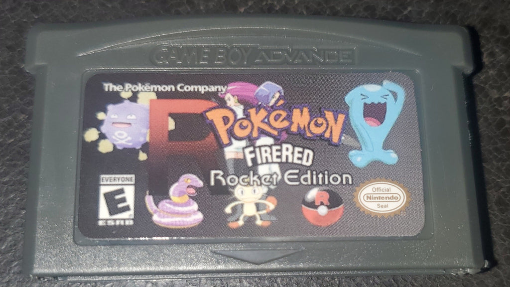 Pokemon FireRed Rocket GBA ROM Hack Video Game Cartridge Custom