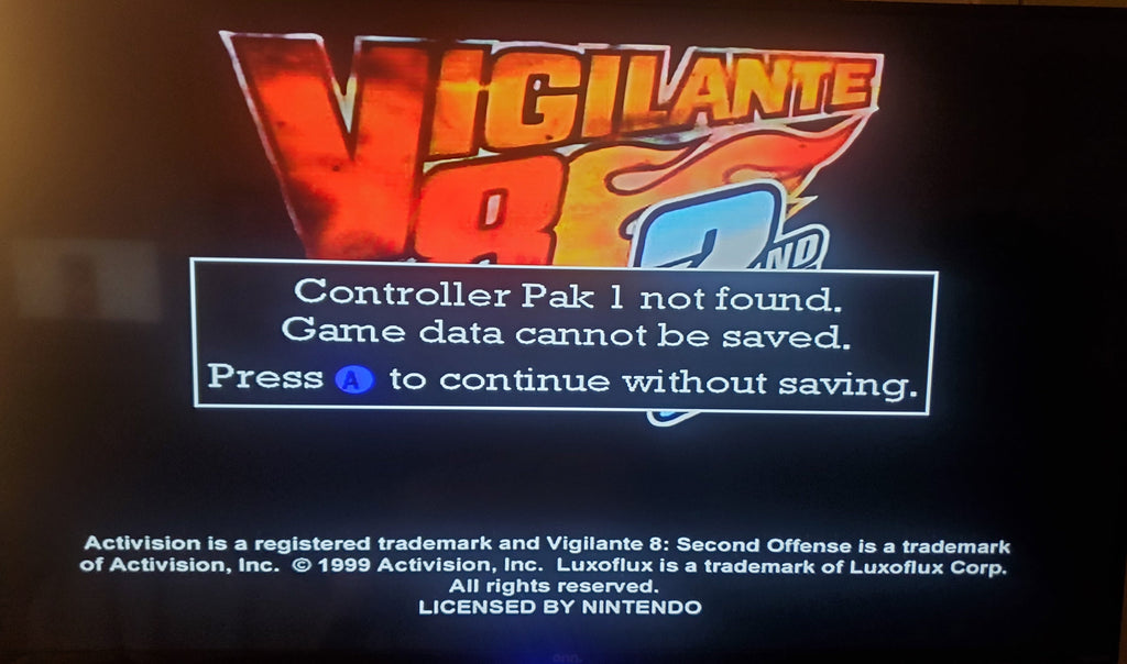 Vigilante 8 2nd Offense N64 Nintendo 64 Video Game Cartridge 2000