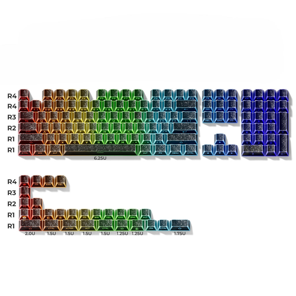 XVX PRISM Forged Carbon Shine-Through Cherry Profile 136-Key PBT Keycap Set