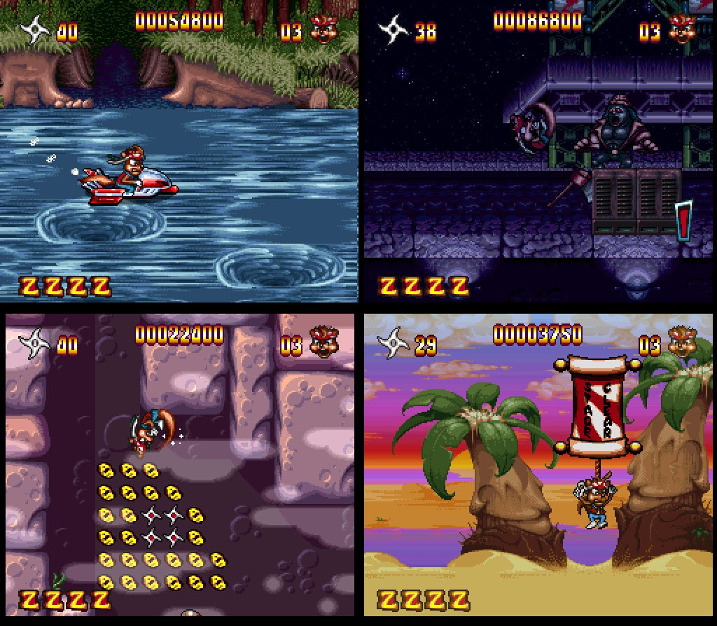 Zero the Kamikaze Squirrel — Super Nintendo (Reproduction)