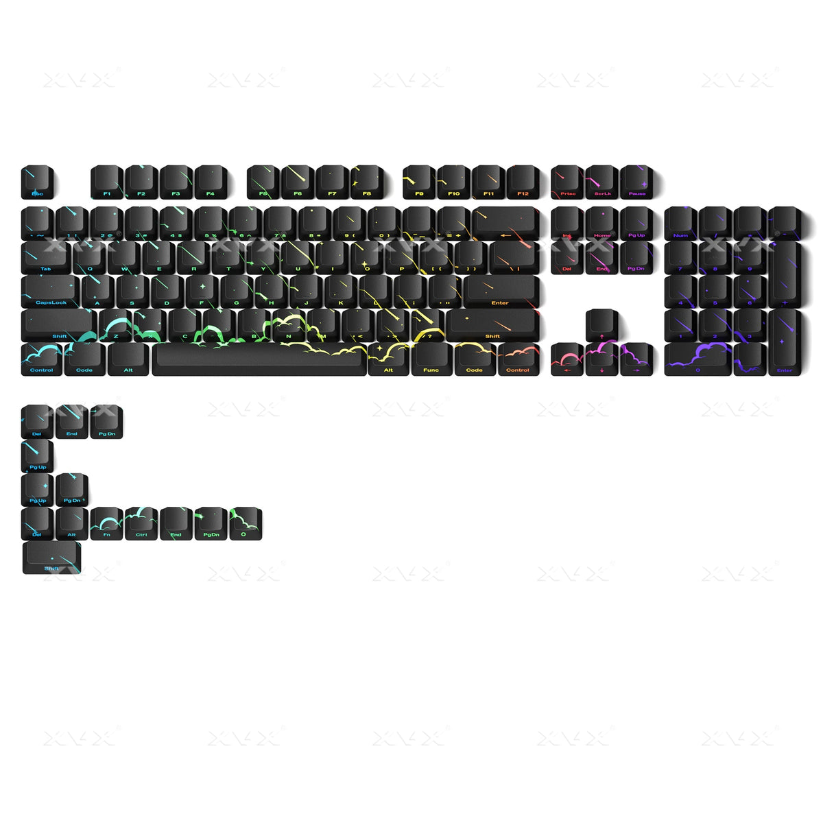 XVX IMD Spider Web Shine-Through OEM Profile 118-Key Keycap Set