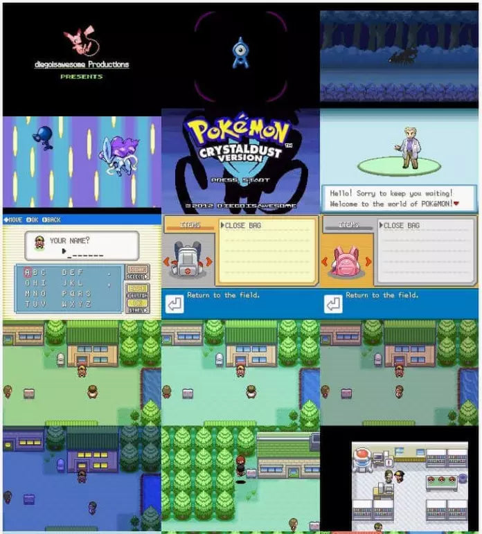 Pokemon CrystalDust GBA ROM Hack Video Game Boy Advance