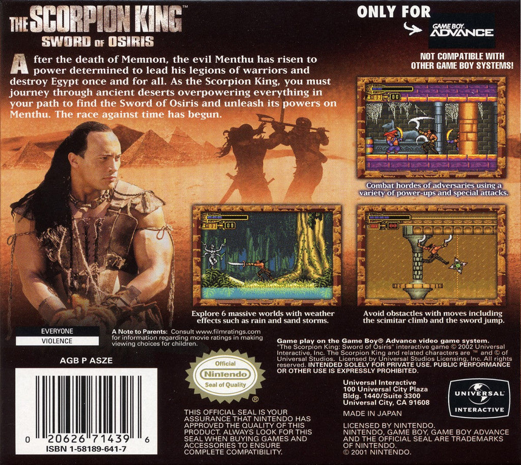 Scorpion King: Sword Of Osiris – Game Boy Advance (GBA)