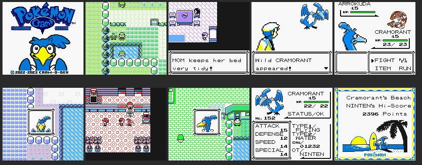 Pokemon Yellow Cramorant GBC ROM Hack Video Game Custom Gameboy Color