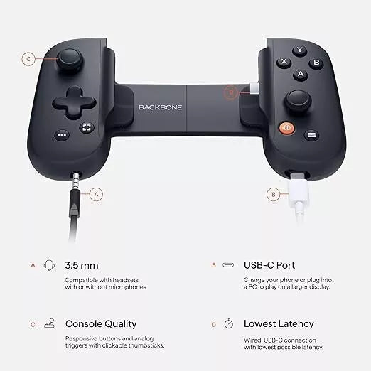 BACKBONE One Mobile Gaming Controller Android/iPhone 15 Series (USB-C) GEN 1