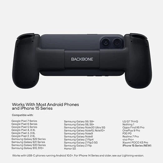 BACKBONE One Mobile Gaming Controller Android/iPhone 15 Series (USB-C) GEN 1